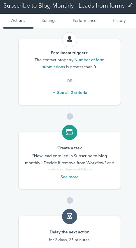 Workflows to automate sales and marketing activity